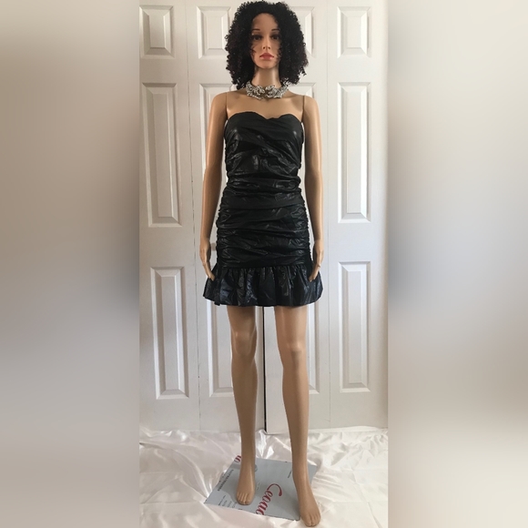 NWT Strapless faux-leather tube mini dress, size Small - Picture 3 of 3